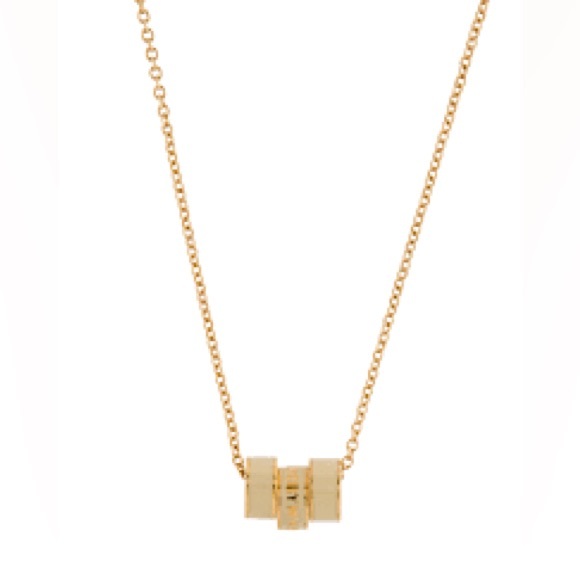 Marc by Marc Jacobs White Enamel Rollers Gold Necklace